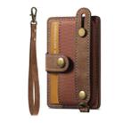 Adhesive Phone Card Holder Wallet with Wrist Strap(Brown) - 1
