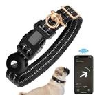 For AirTag Tracker Silicone Sleeve Medium Dog Collar Nylon Reflective Anti-Tangle Pet Collar, Size: L(Black) - 1