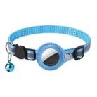 For AirTag Pet Anti-Lost Locator Collar Protector Cats Reflective Bell Neckties(Blue) - 1