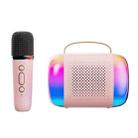 Y5 1 Microphone Portable Bluetooth Speaker Home And Outdoor Wireless Karaoke Audio(Pink) - 1