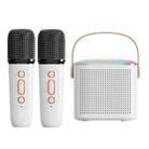 Home Portable Bluetooth Speaker Small Outdoor Karaoke Audio, Color: Y1 White(Double wheat) - 1