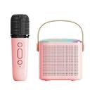 Home Portable Bluetooth Speaker Small Outdoor Karaoke Audio, Color: Y1 Pink(Monocular wheat) - 1