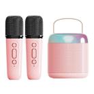 Home Portable Bluetooth Speaker Small Outdoor Karaoke Audio, Color: Y2 Pink(Double wheat) - 1