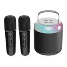 Home Portable Bluetooth Speaker Small Outdoor Karaoke Audio, Color: Y2 Black(Double wheat) - 1