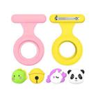 For AirTag 2pcs Silicone Protective Case Kids Brooch Snap Cartoon Locator Case(Pink+Yellow) - 1