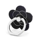 Metal Cell Phone Finger Ring Holder Rotatable Desktop Phone Stand, Color: 5 Leaf Flower Oxidation Black - 1