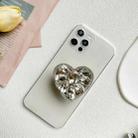 Rhinestone Heart-shaped Desktop Portable Stable Retractable Airbag Mobile Phone Holder, Color: White - 4