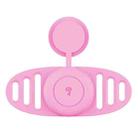 For Airtag Binaural Cover Waterproof Tracker Case Pet Collar Locator Silicone Cover, Color: Pink - 1