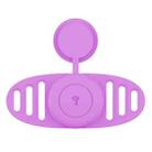 For Airtag Binaural Cover Waterproof Tracker Case Pet Collar Locator Silicone Cover, Color: Light Purple - 1