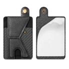 Multi-Function Bracket Magnetic Suction Buckle Phone Card Case PU Leather Card Sticker Holder(Black) - 1