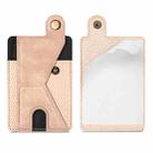 Multi-Function Bracket Magnetic Suction Buckle Phone Card Case PU Leather Card Sticker Holder(Khaki) - 1