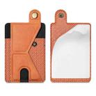 Multi-Function Bracket Magnetic Suction Buckle Phone Card Case PU Leather Card Sticker Holder(Brown) - 1