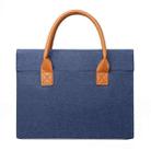 15.6 Inch Oxford Cloth Lightweight Portable Laptop Bag With PU Handle(Blue) - 1
