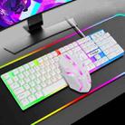 T-WOLF TF230 Colorful Light Effect Game Office Computer Wired Keyboard and Mouse Kit(White) - 1