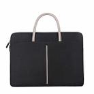 14 -14.6 Inch Oxford Cloth Laptop Bag Mens Womens Briefcase with PU Handle(Dark Black) - 1