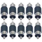 10pcs RCA Lotus Head Straight-through Male Monitoring Audio Adapter AV Butt Joint(Male to Male) - 1