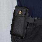 Mobile Phone Leather Waist Bag Holster Pouch M 6.5 Inch Black  - 1