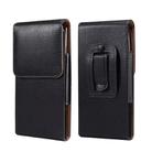  6.9 Inch  Men Vertical Mobile Phone Waist Bag Litchi Pattern Back Clip Buckle Belt Leather Case - 1