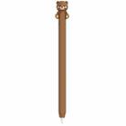For Apple Pencil (USB-C) AhaStyle PT129-3 Stylus Cover Silicone Cartoon Protective Case, Style: Brown Bear - 1