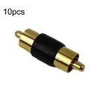 10pcs Gold-plated RCA Lotus Male to-Male  AV Audio Adapter(Black) - 1