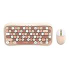 T-WOLF TF660 2.4G+5.0 Bluetooth Dual-Mode Retro Wireless Keyboard And Mouse Set(Milk Tea Color) - 1