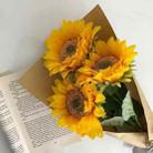 Simulated Flower Arrangement Table Ornament Picnic Photo Props, Style: 3pcs Sunflower Cater Paper - 1