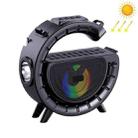 DV-800 G-shaped Colorful Atmosphere Light Flashlight Solar Wireless Bluetooth Speaker(Black) - 1
