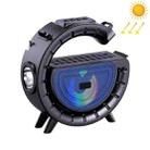 DV-800 G-shaped Colorful Atmosphere Light Flashlight Solar Wireless Bluetooth Speaker(Blue) - 1