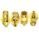 4pcs /Set SMA To MMCX Coaxial Adapter Kit Brass Coaxial Connector RF Antenna Adapter - 1