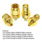 4pcs /Set SMA To MMCX Coaxial Adapter Kit Brass Coaxial Connector RF Antenna Adapter - 2