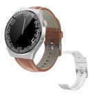GT3Pro 1.28-Inch Health Monitoring Bluetooth Call Smart Watch With NFC, Color: Brown Leather - 1