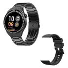 GT3Pro 1.28-Inch Health Monitoring Bluetooth Call Smart Watch With NFC, Color: Black Three-bead Steel - 1