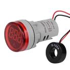 SINOTIMER ST16A Round 22mm LED Digital Signal Light 220V AC Ammeter 0-100A AC Current Indicator Light(01 Red) - 1