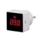 SINOTIMER V-PL Square Insert Type Household Digital AC Voltmeter EU Plug - 1