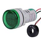 SINOTIMER ST16VA Round 22mm LED Digital Display AC Voltage Current Indicator AC 60-500V 0-100A(04 Green) - 1