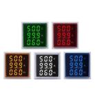 SINOTIMER ST17VAH 3 In 1 Square LED Digital Display AC Voltage Current Frequency Indicator 60-500V 0-100A 20-75Hz(03 Blue) - 2