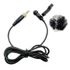 3.5mm Straight Internal Thread Plug Wireless Transmitting Lavalier Microphone, Length: 1.5m(Rabbit Fur Windproof Cover) - 1