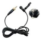 3.5mm Straight Internal Thread Plug Wireless Transmitting Lavalier Microphone, Length: 2m(Rabbit Fur Windproof Cover) - 1