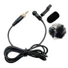 3.5mm Straight Internal Thread Plug Wireless Transmitting Lavalier Microphone, Length: 5m(Sponge Cover+Rabbit Fur Windproof Cover) - 1