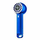 USB Charging Digital Display Handheld Turbo Fan Portable Foldable Buckle Small Fan(Blue) - 1