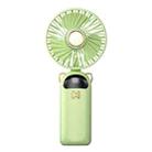 Foldable Digital Display USB Charging Fan Handheld Mute Hanging Neck Outdoor Small Fan(Green) - 1