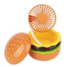 Hamburger Shaped Mini Desktop Fan with Cosmetic Mirror(Yellow) - 1