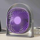 Lightweight USB Charging Nightlight Desktop Fan Summer Office Student Outdoor Multifunctional Small Fan(Purple) - 1