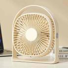 Lightweight USB Charging Nightlight Desktop Fan Summer Office Student Outdoor Multifunctional Small Fan(Beige) - 1