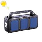 DV-860 Dual-Solar Flashlight Bluetooth Speaker FM Card Radio(Blue) - 1