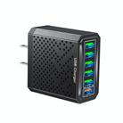 6-Ports Multifunctional Quick Charging USB Travel Charger Power Adapter, Model: Black US Plug - 1