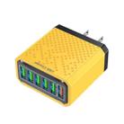 6-Ports Multifunctional Quick Charging USB Travel Charger Power Adapter, Model: Yellow US Plug - 1