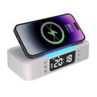 Digital Alarm Clock Wireless Charger Bluetooth Speaker RGB Night Light Cell Phone Stand(White) - 1