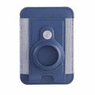 For AirTag Tracker Magnetic Leather Card Holder Wallet ID Case(Deep Blue) - 1