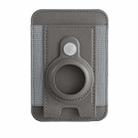 For AirTag Tracker Magnetic Leather Card Holder Wallet ID Case(Grey) - 1